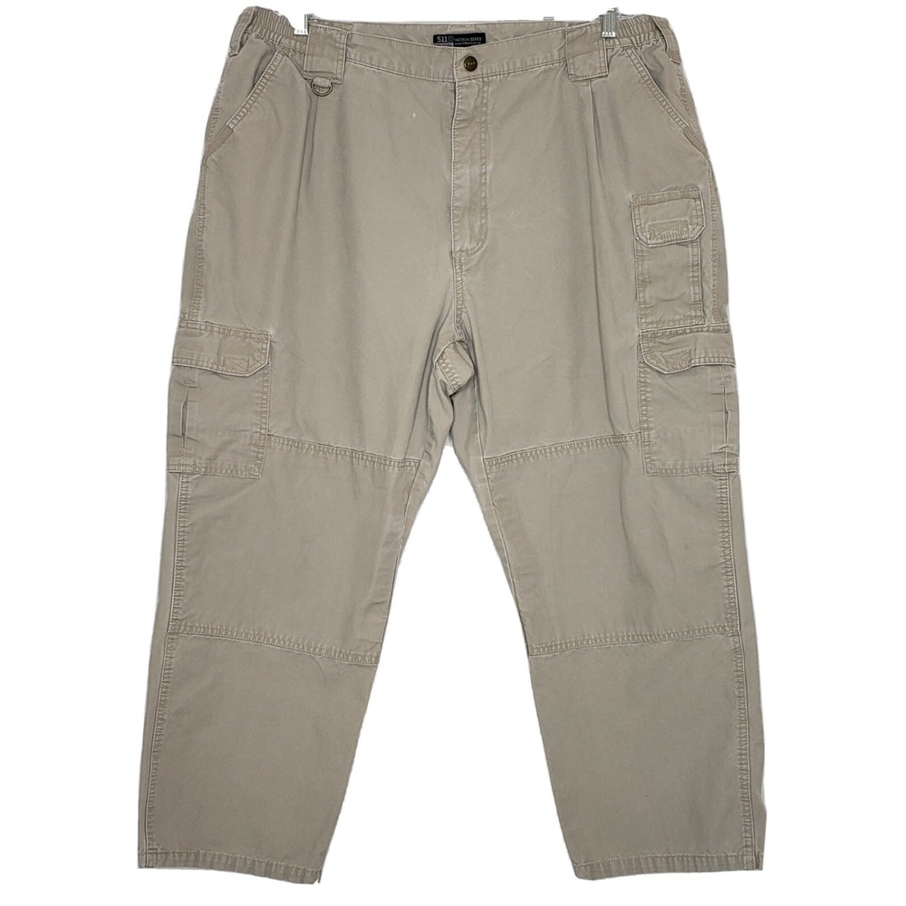 5.11 Tactical Mens Pants Size 44x30 Tan Khaki Elastic Waist Cargo Multi Purpose